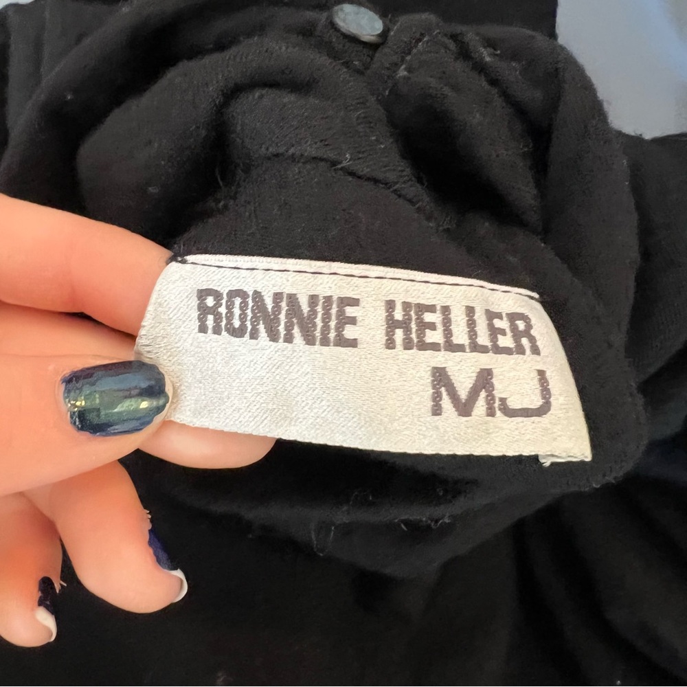 True Vintage Ronnie Heller MJ Black High Neck Dress Ruffle - Picture 14 of 14